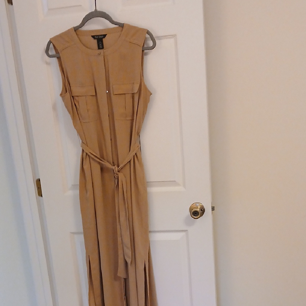 Sleeveless Tan Maxi Dress